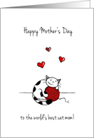 Happy Mother’s Day, From pet, From cat, Cat hugging yarn card