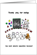 Thank you to special education teacher, Mouse teaches cats lesson card
