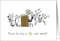 Thank you to math teacher, Student cat passes school exam card