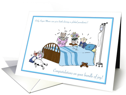Congratulations on new baby during pandemic Coronavirus card (1609966)