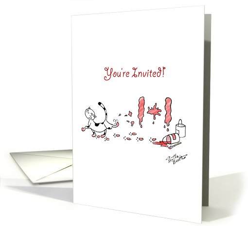 Fluffy the Cat celebrates Canada Day - Party invitation card (826624)