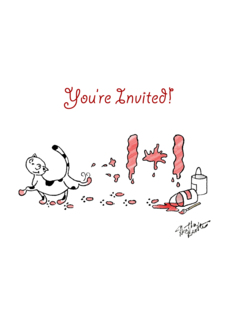 Fluffy the Cat celebrates Canada Day - Party invitation
