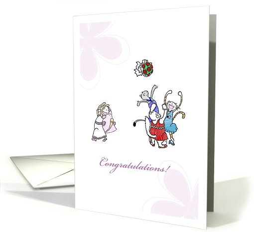 Cat's wedding - Congratulations on marriage for parents of bride card
