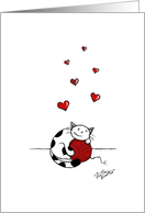 Cat loves yarn - Happy Birthday on Valentine’s Day General card