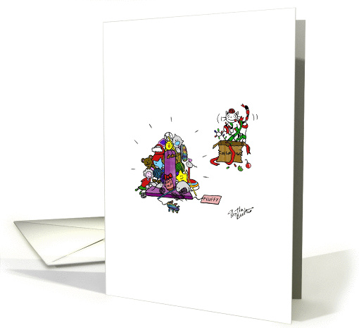 Cat plays with toys - Merry Christmas card (835049)