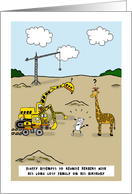 Giraffe meets family - Happy Birthday from second family! card