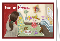 Happy sixth 6th birthday for daughter - Princess dancing in room card