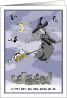 Happy Halloween General Humor - Cat’s Flying Lesson card