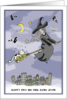 Happy Halloween for Husband - Cat’s Flying Lesson card