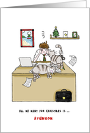 Merry Christmas for Co-worker - Cats bug owner reading newspaper card