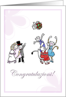 Congratulations on marriage Italian - Cats at wedding card