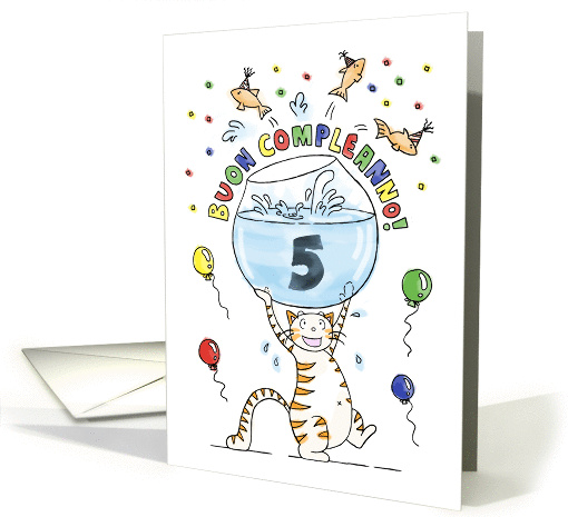 Happy Birthday to Five Year Old (Italian)- Cute cat... (856808)