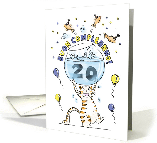 Happy Birthday to Twenty Year Old (Italian) - Cat holding... (856832)