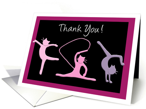 Thank you gymnastics coach - Gymnast cats do gymnastics card (863376)