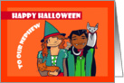 Happy Halloween Nephew - Witch and Vampire card