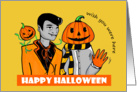 Miss You Halloween- Vampire and Pumpkinhead card