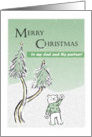Christmas Polar Bear - to dad and his partner card
