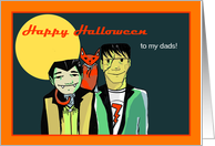 Halloween to Dads - Vampire and Frankenstein card