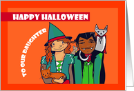 Witch and Vampire Greetings to Daughter card