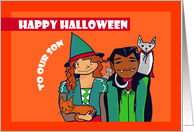 Witch and Vampire Greetings to Son card