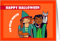 Happy Halloween Niece - Witch and Vampire card