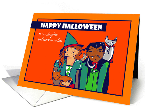 Halloween daughter and our son-in-law - Interracial Couple card