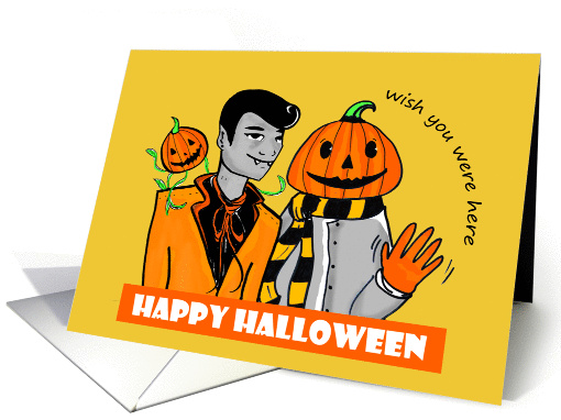 Miss You Halloween- Vampire and Pumpkinhead card (1321686)