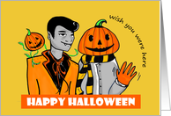 Miss You Halloween- Vampire and Pumpkinhead card