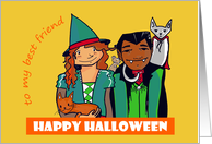 Halloween - Witch and Vampire Friend card