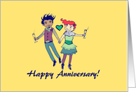 Anniversary - Hipster Couple card