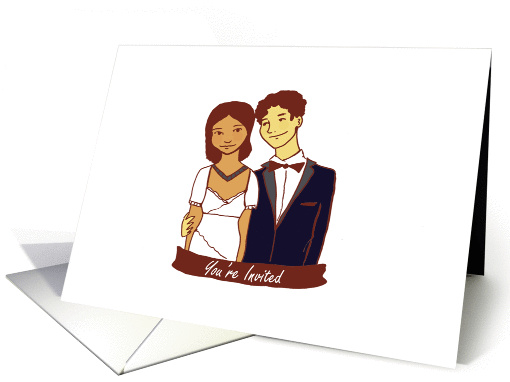 Sepia Couple - Invitation Wedding Rehearsal Dinner card (1377940)