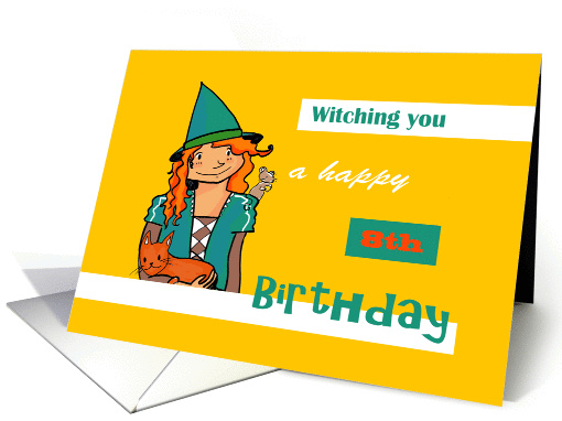 Happy 8th Birthday - Witch card (1379490)