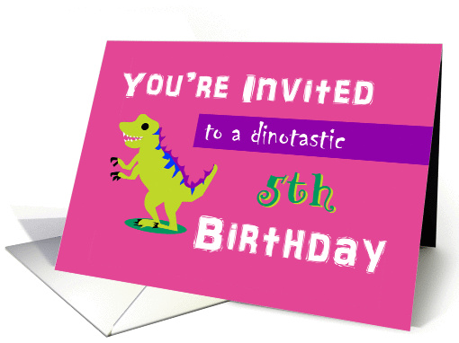 Invite - Dinotastic 5th Birthday card (1380136)