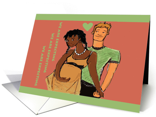 We're Expecting - Interracial Couple, Sharing Our Joy card (863004)