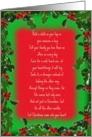 Christmas Original Poetry Holly Frame card