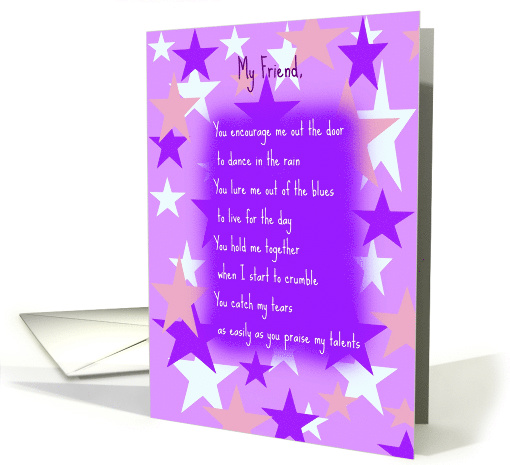 Friend, There For Me Poetry card (831201)