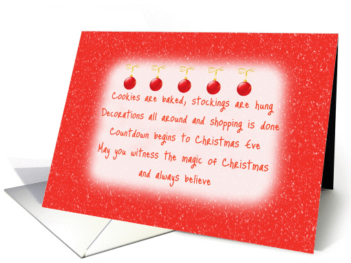 Christmas Original Poetry Red Balls with Snow card (835122)