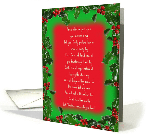 Christmas Original Poetry Holly Frame card (835124)