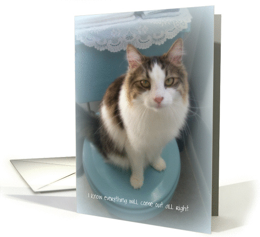 I Know You Can Do It Cat on Toilet card (835410)