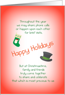 Happy Holidays Original Poetry with Stocking and Hat card