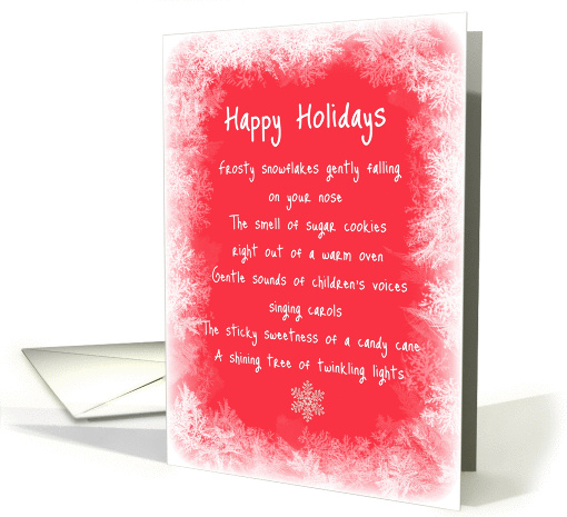 Happy Holidays Snowflakes Original Poetry card (853680)