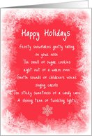 Happy Holidays Snowflakes Original Poetry card
