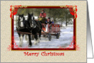 Winter Sleigh Ride, Merry Christmas card