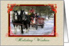 Winter Sleigh Ride, Holiday Wishes card