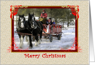 Winter Sleigh Ride, Merry Christmas card