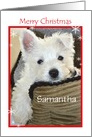 Merry Christmas Cute Puppy - Customisable Name Card