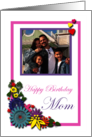 Birthday Mom- Hearts and Flowers customizable card