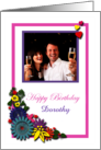 Birthday Flowers & Hearts - customisable photo & name card