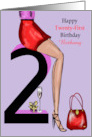 Twenty-First Birthday Party Girl Customizable card