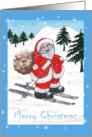 Merry Christmas-Skiing Santa card